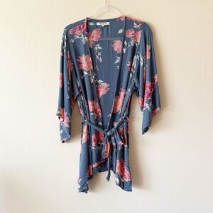 Rip Curl Moon Bay Curl Floral Front Tie Mid Length Kimono